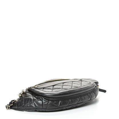 Chanel Aged Calfskin Quilted Waist Bag With Coin Purse Black 3 of 9