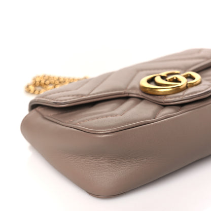 Gucci Calfskin Matelasse Super Mini GG Marmont Shoulder Bag Porcelain Rose 9 of 13
