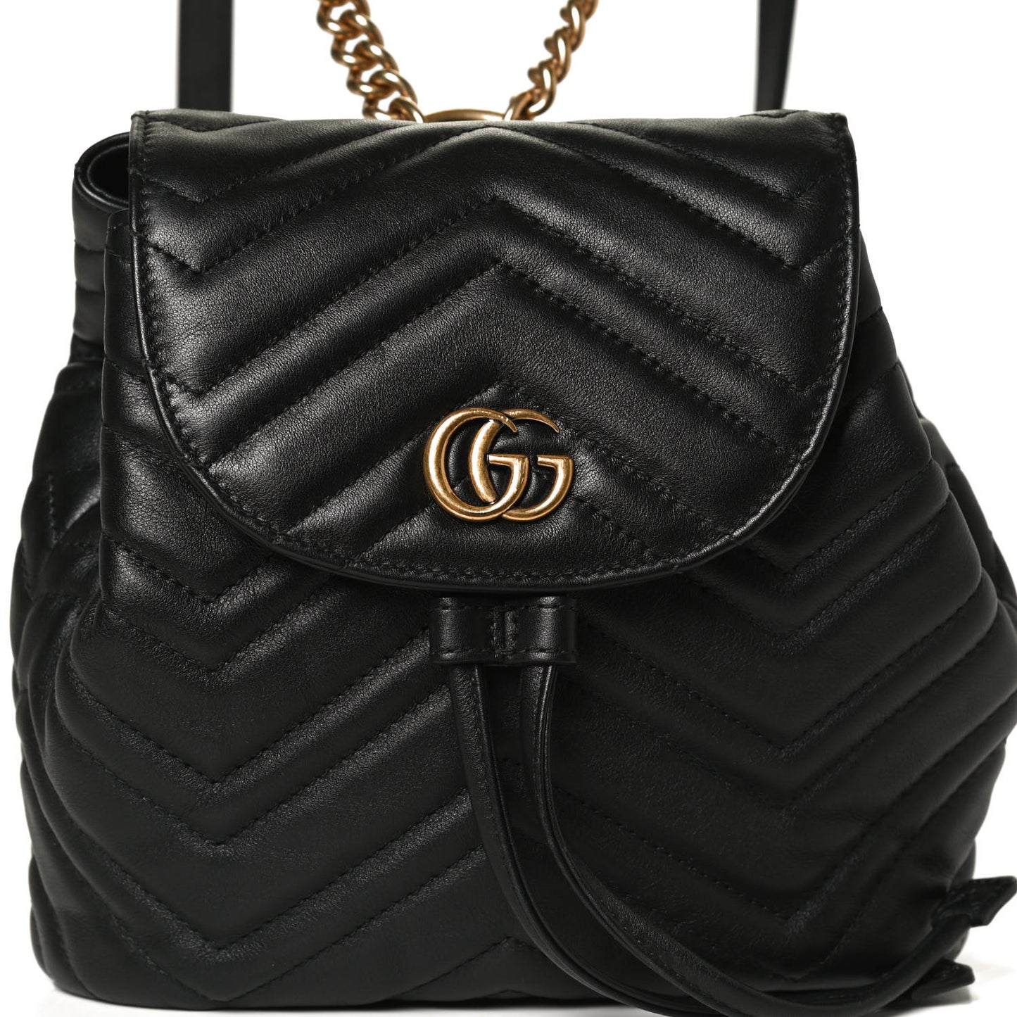 Calfskin Matelasse GG Marmont Flap Backpack Black