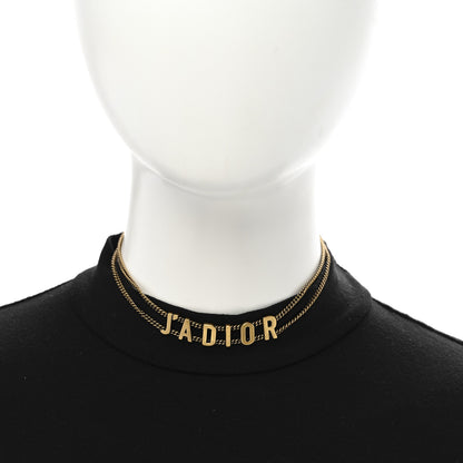 Christian Dior Metal J'Adior Choker Necklace Aged Gold 2 of 5