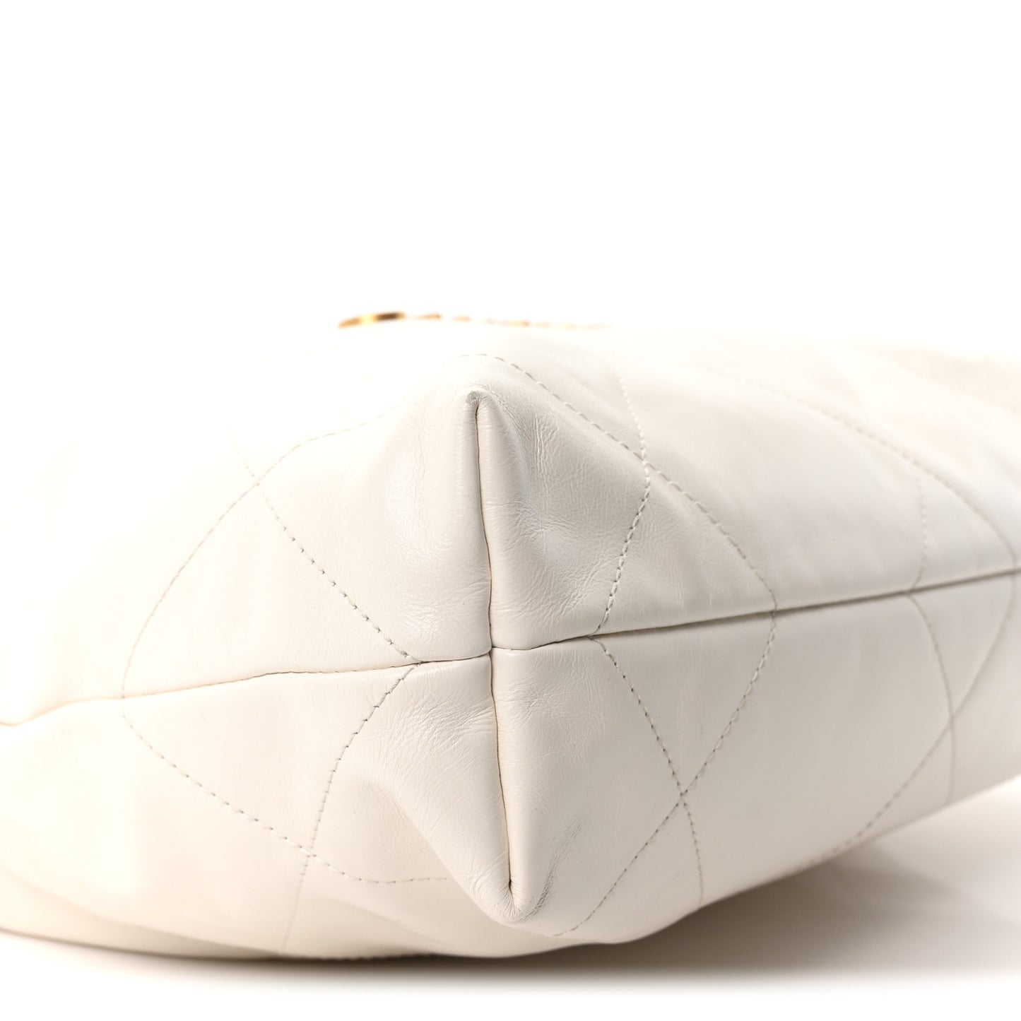 Shiny Calfskin Quilted Small Chanel 22 White