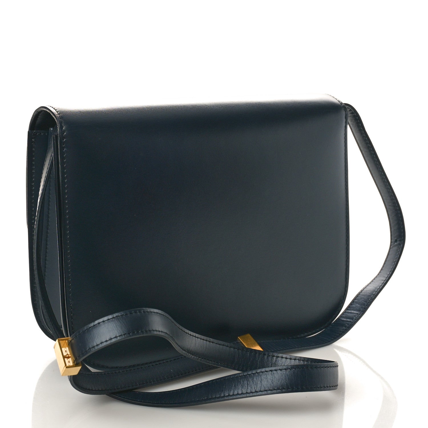 Celine Box Calfskin Medium Classic Box Flap Bag Navy 3 of 8