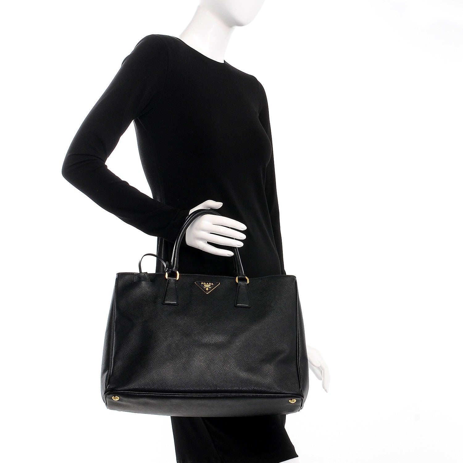 Prada Saffiano Lux Large Tote Nero Black 2 of 7