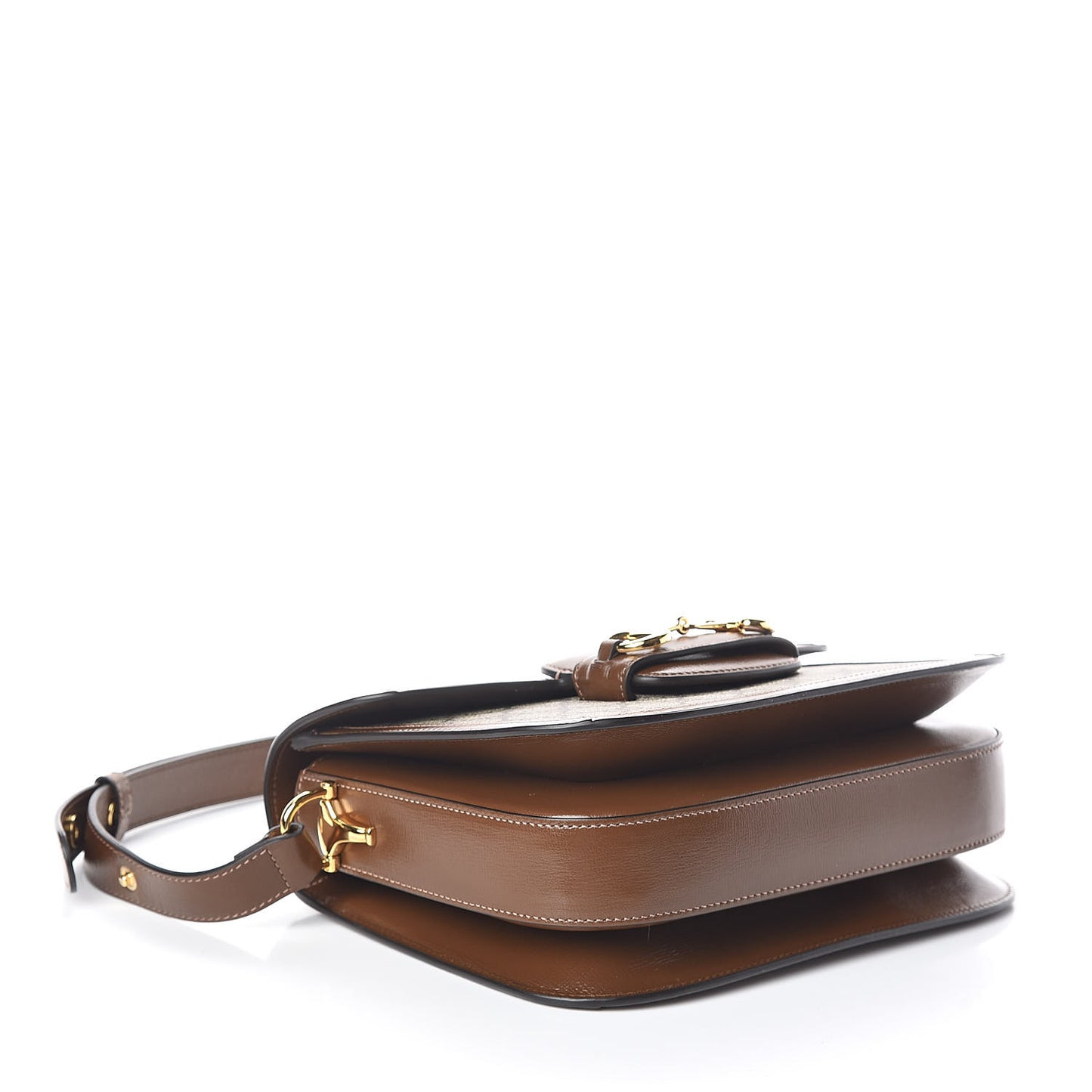 GG Supreme Monogram Horsebit 1955 Shoulder Bag Beige Brown Sugar