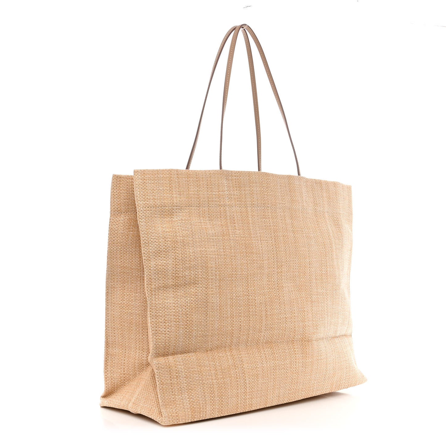 Raffia Logo Tote Naturale