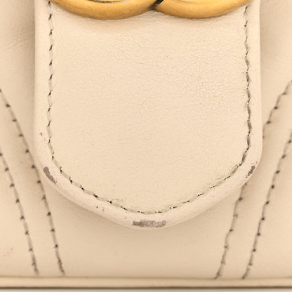 Gucci Calfskin Matelasse Mini GG Marmont Top Handle Shoulder Bag White 15 of 16