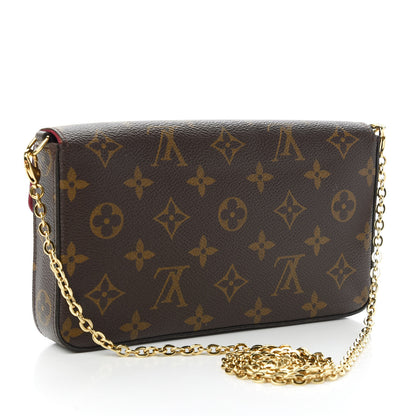 Louis Vuitton Monogram Pochette Felicie Chain Wallet Fuchsia 3 of 11