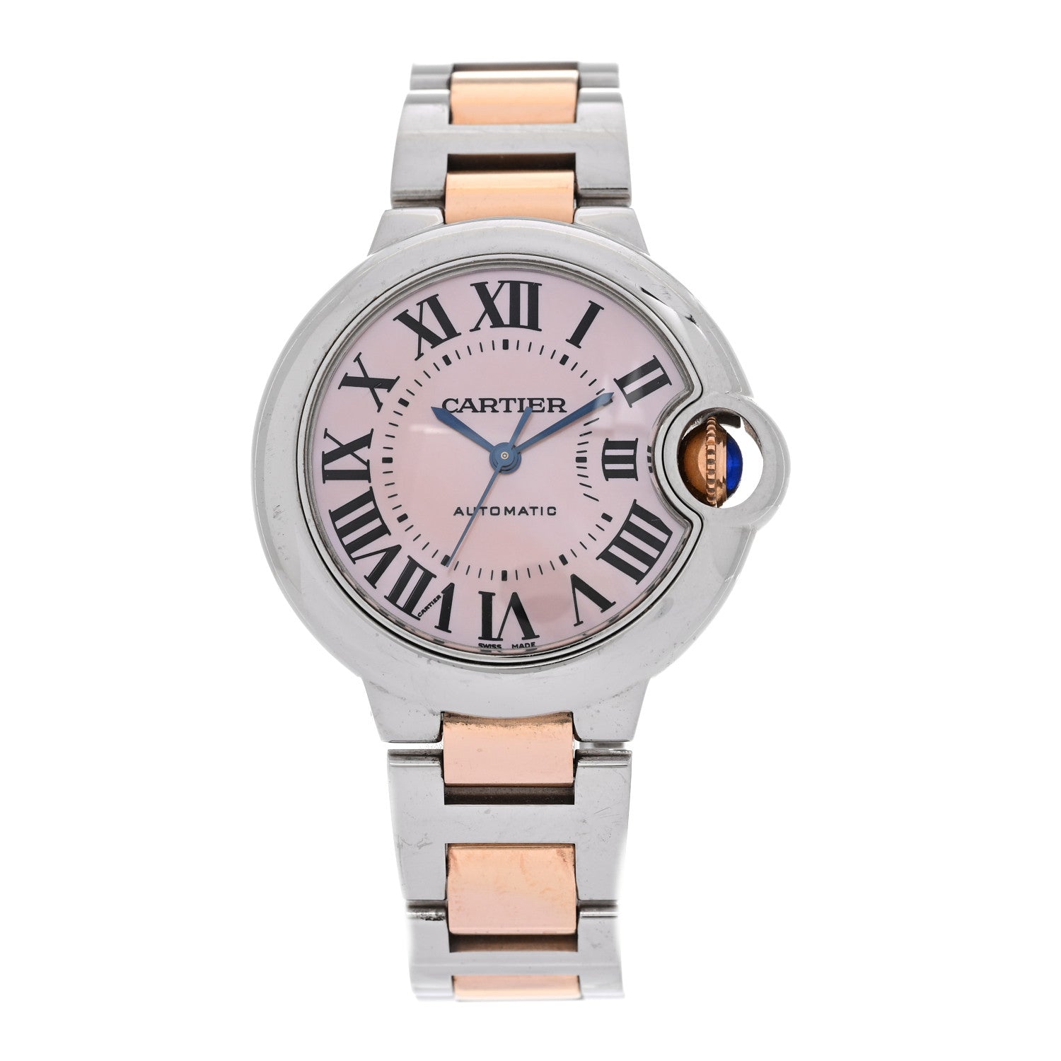 Cartier Stainless Steel 18K Pink Gold Pink Mother of Pearl 33mm Ballon Bleu De Cartier Automatic Watch 1 of 4