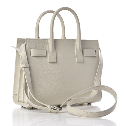 Saint Laurent Grained Calfskin Nano Sac de Jour Dove White 3 of 12