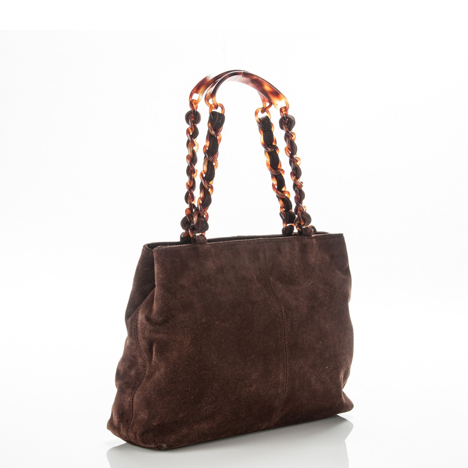 Chanel Suede Bekko Chain CC Shopping Tote Dark Brown 3 of 7