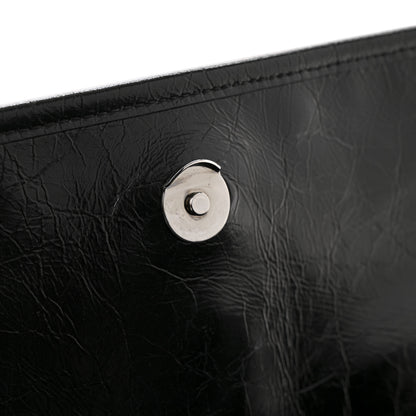 Saint Laurent Crinkled Calfskin Matelasse Monogram Medium Niki Chain Satchel Black 12 of 13
