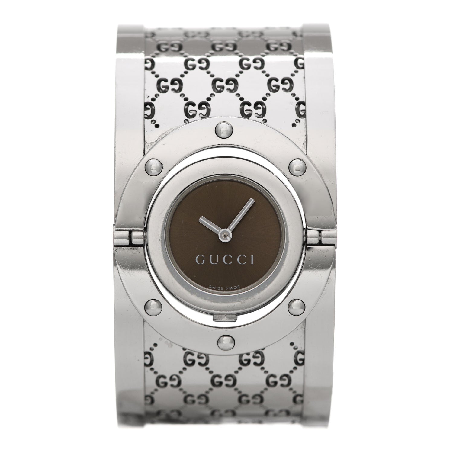 Gucci Stainless Steel 33mm Twirl Quartz Watch Brown 1 of 5
