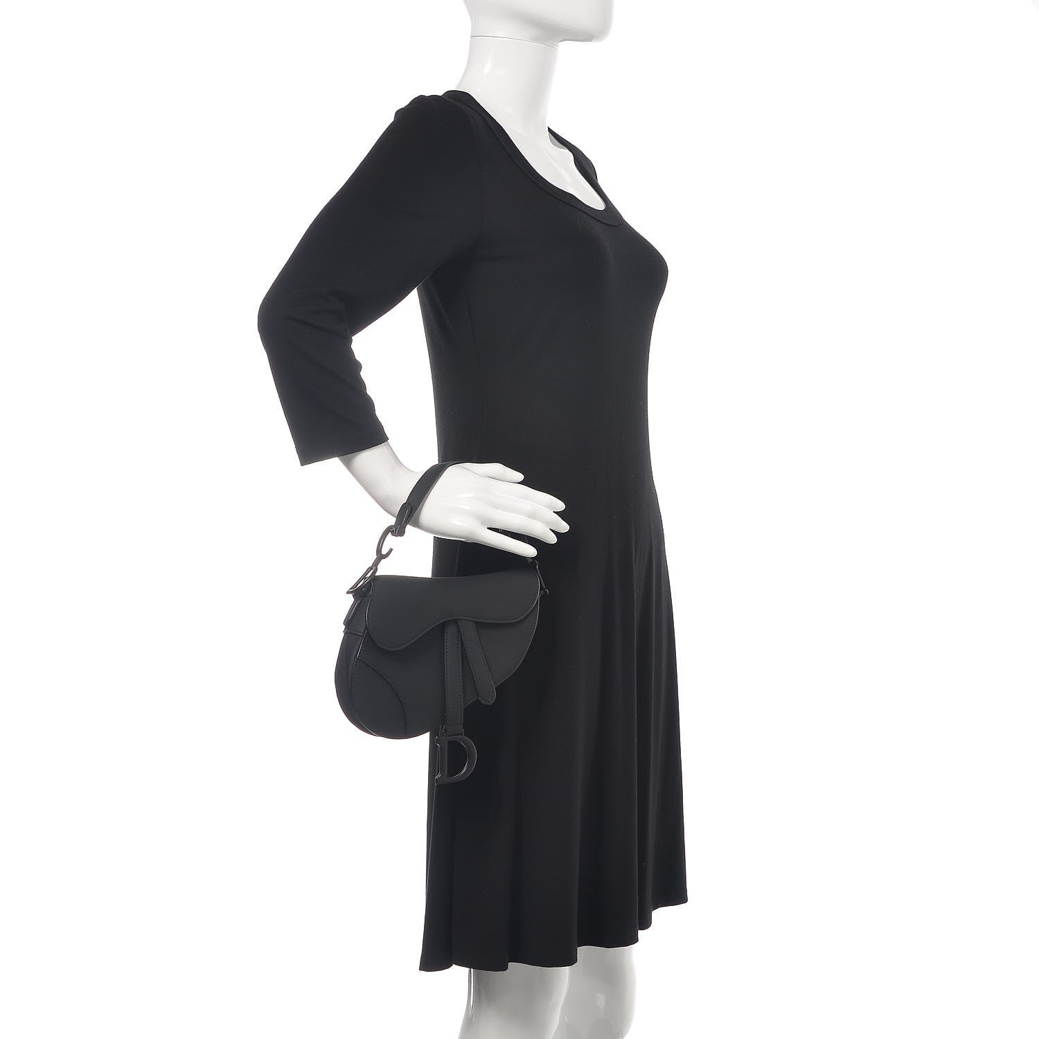 Christian Dior Ultra Matte Calfskin Mini Saddle Bag Black 2 of 13