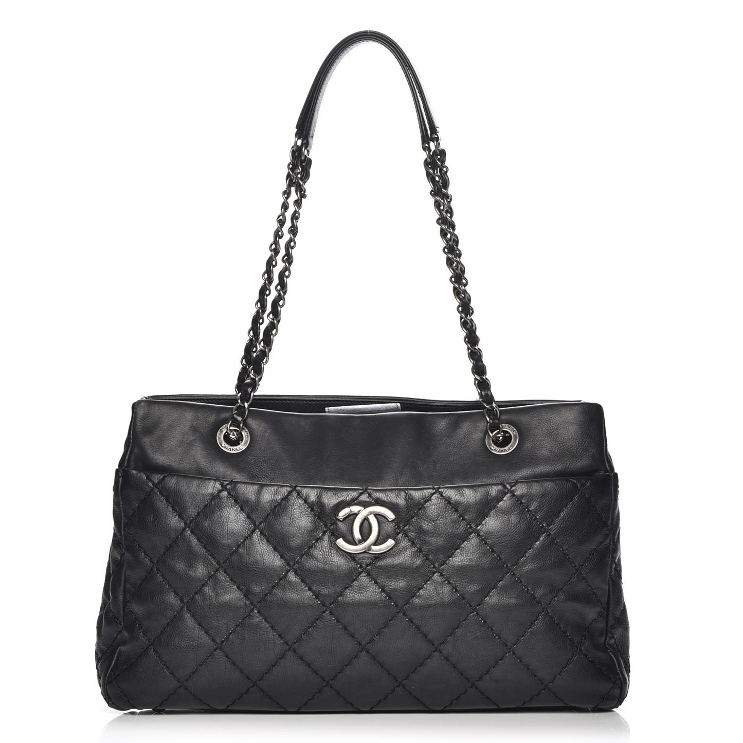 Calfskin Medium Stitch It Tote Black