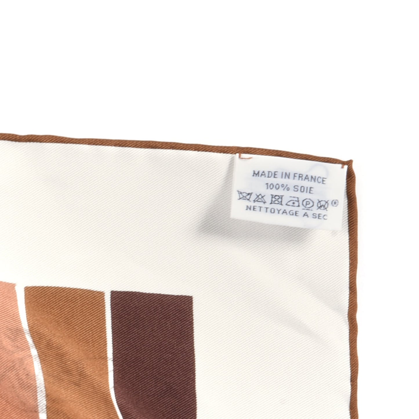 Silk Jungle Love Rainbow Scarf 90 Marron Beige White