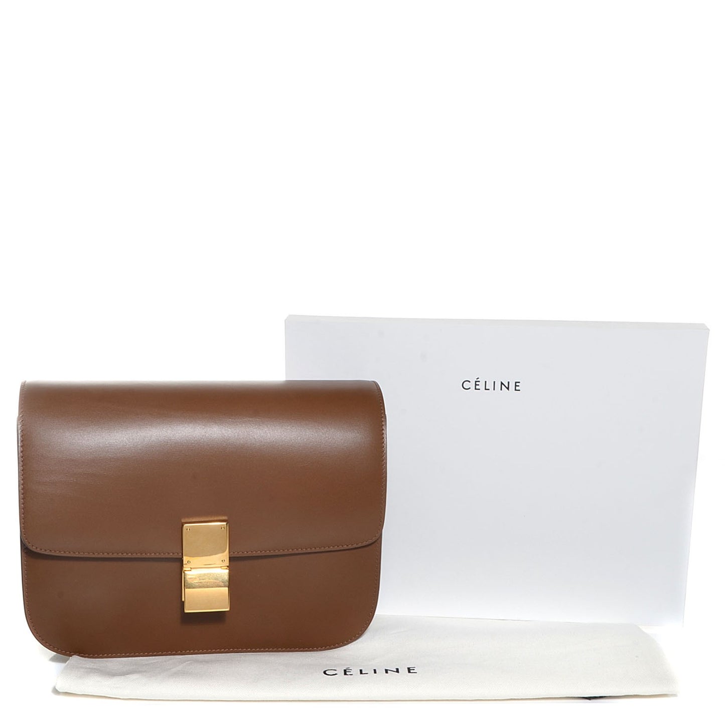 Smooth Calfskin Medium Classic Box Flap Bag Camel
