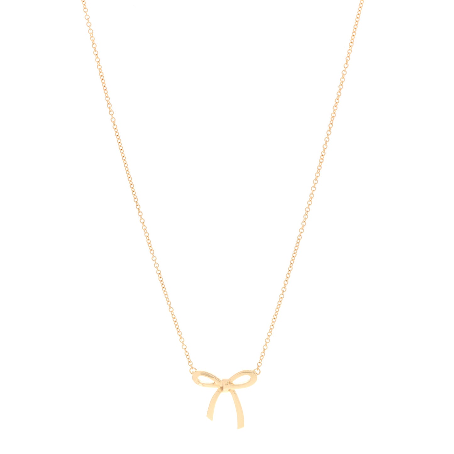 18K Yellow Gold Mini Bow Pendant Necklace