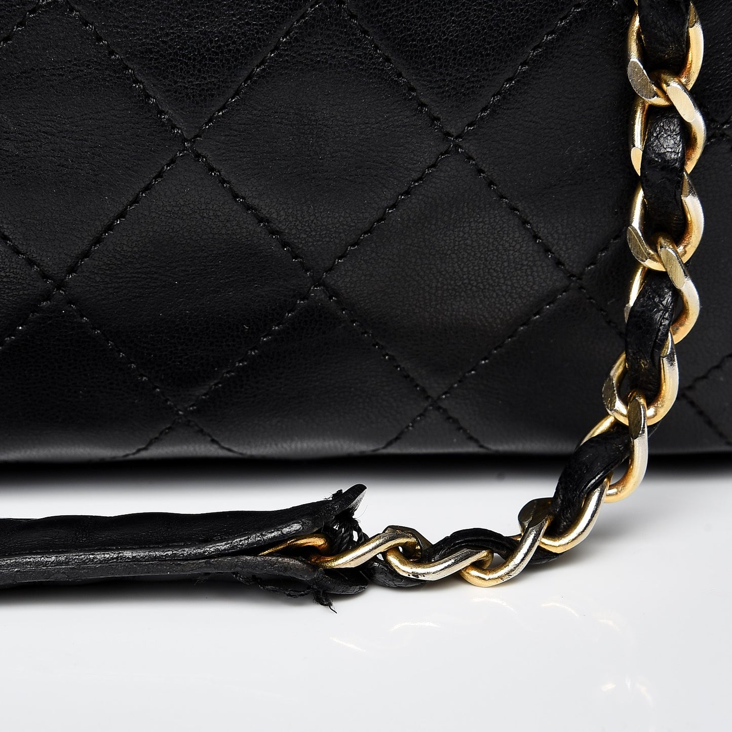 Lambskin Quilted Shoulder Bag Black