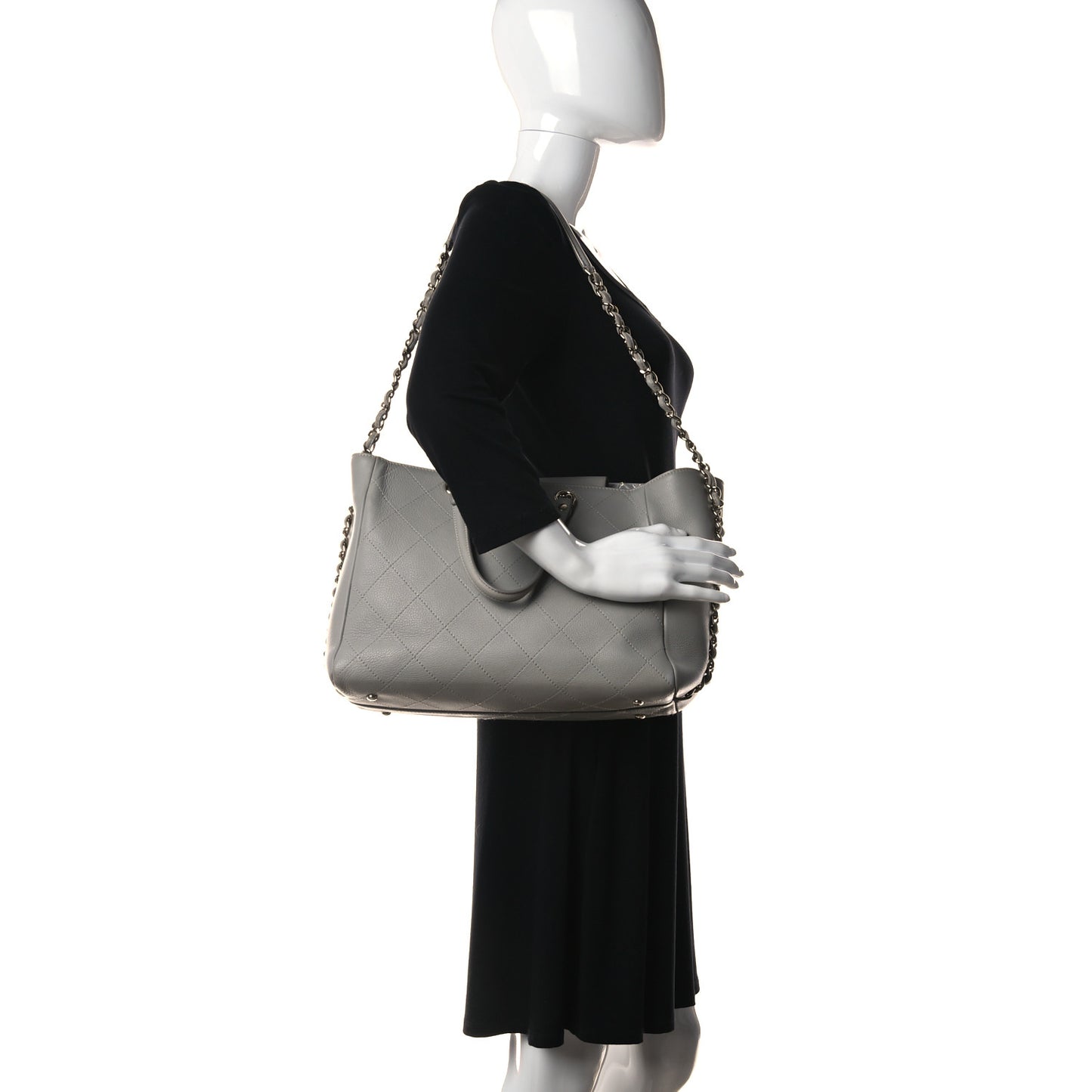 Bullskin Stitched Medium Shopping Bag Grey