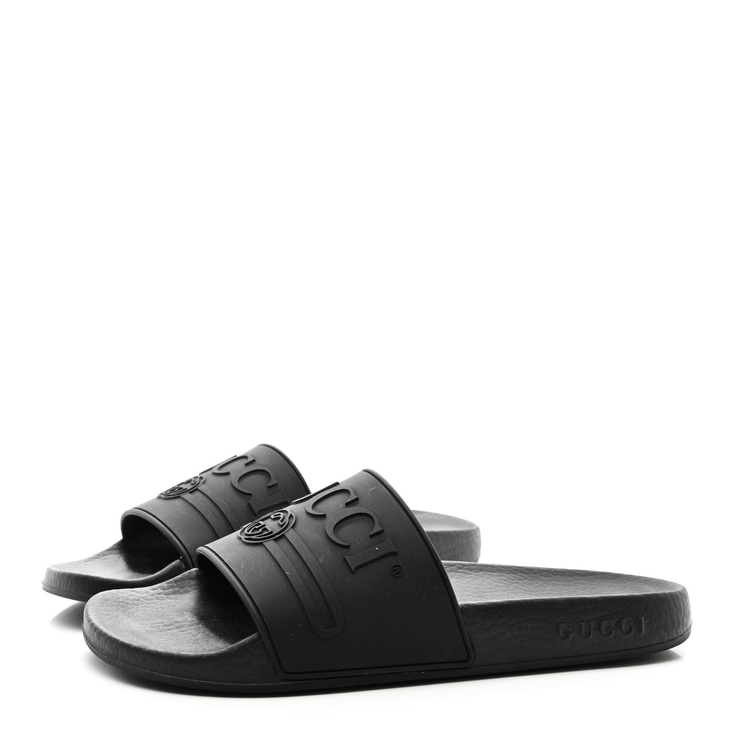 Rubber Womens Logo Slide Sandals 38 Black
