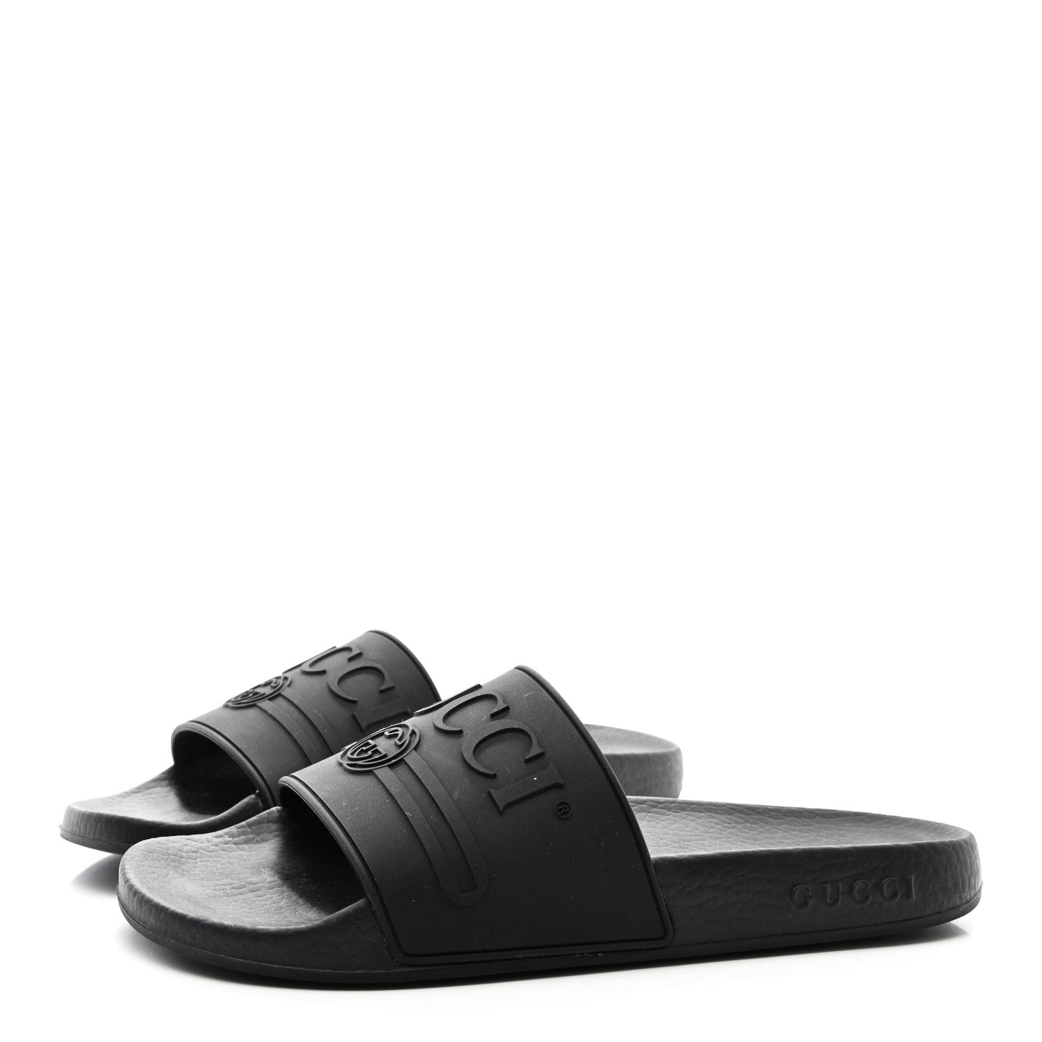 Gucci Rubber Womens Logo Slide Sandals 38 Black 3 of 10
