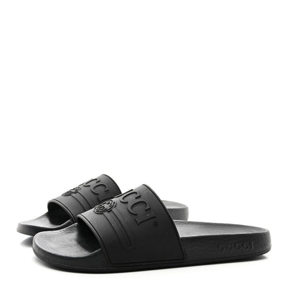 Gucci Rubber Womens Logo Slide Sandals 38 Black 3 of 10