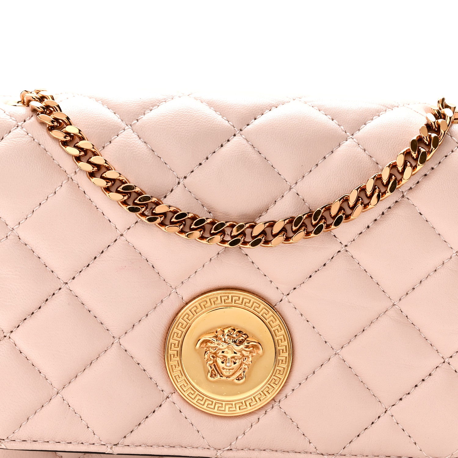 Versace Nappa Quilted Small Medusa Chain Crossbody Light Pink 7 of 9