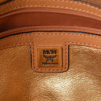 MCM Visetos Studded Medium Essentials Shopper Tote Cognac 8 of 9