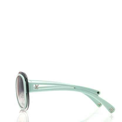 Louis Vuitton Acetate Two-Tone Frame Flore Sunglasses Z0452U Green 3 of 8