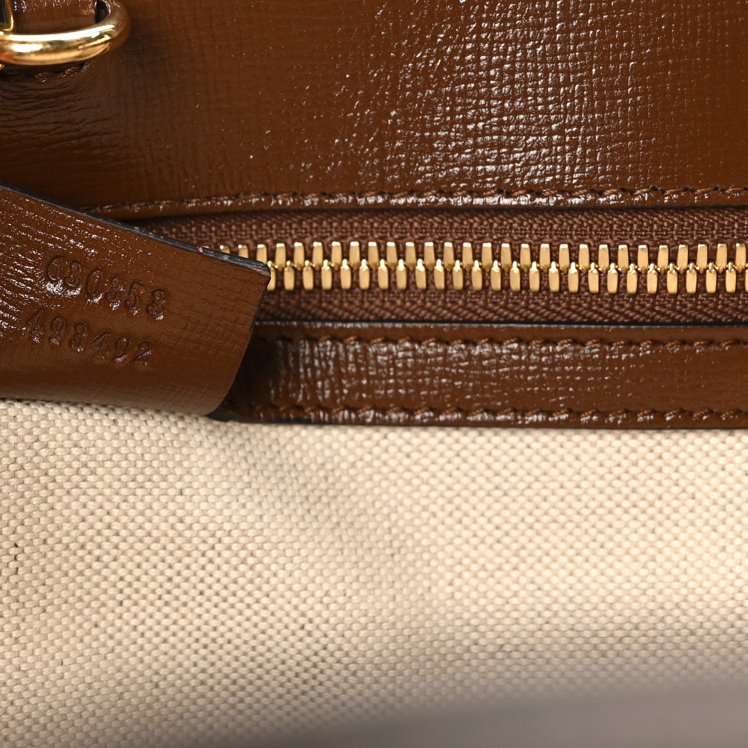 Gucci GG Supreme Monogram Fake/Not Large Retro Interlocking G Tote Bag Beige Brown Sugar 7 of 10