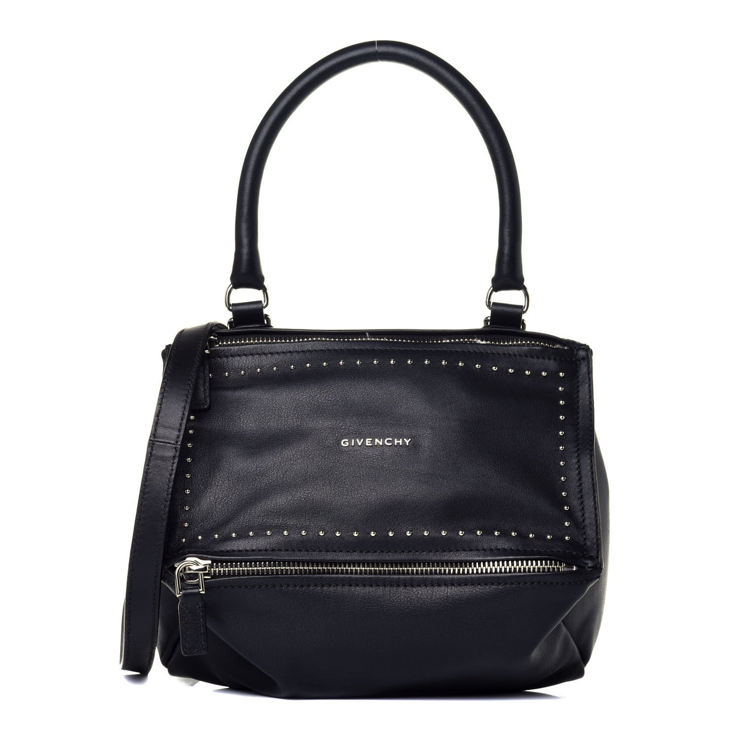 Calfskin Studded Small Pandora Black
