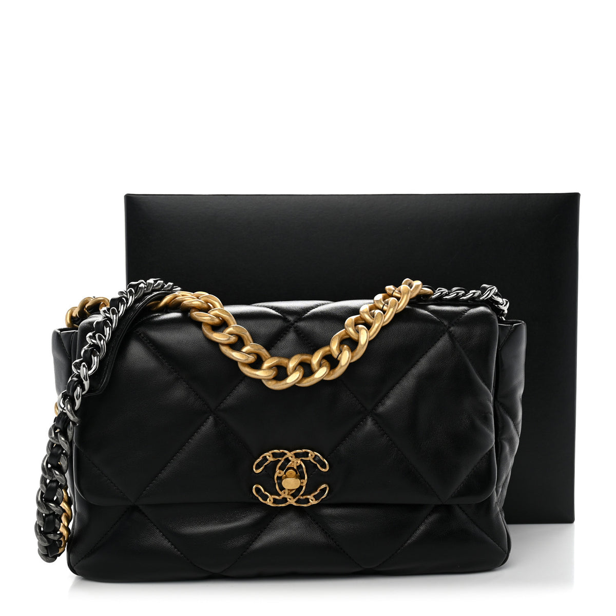Chanel Lambskin Quilted Large Chanel 19 Flap Black 10 of 10