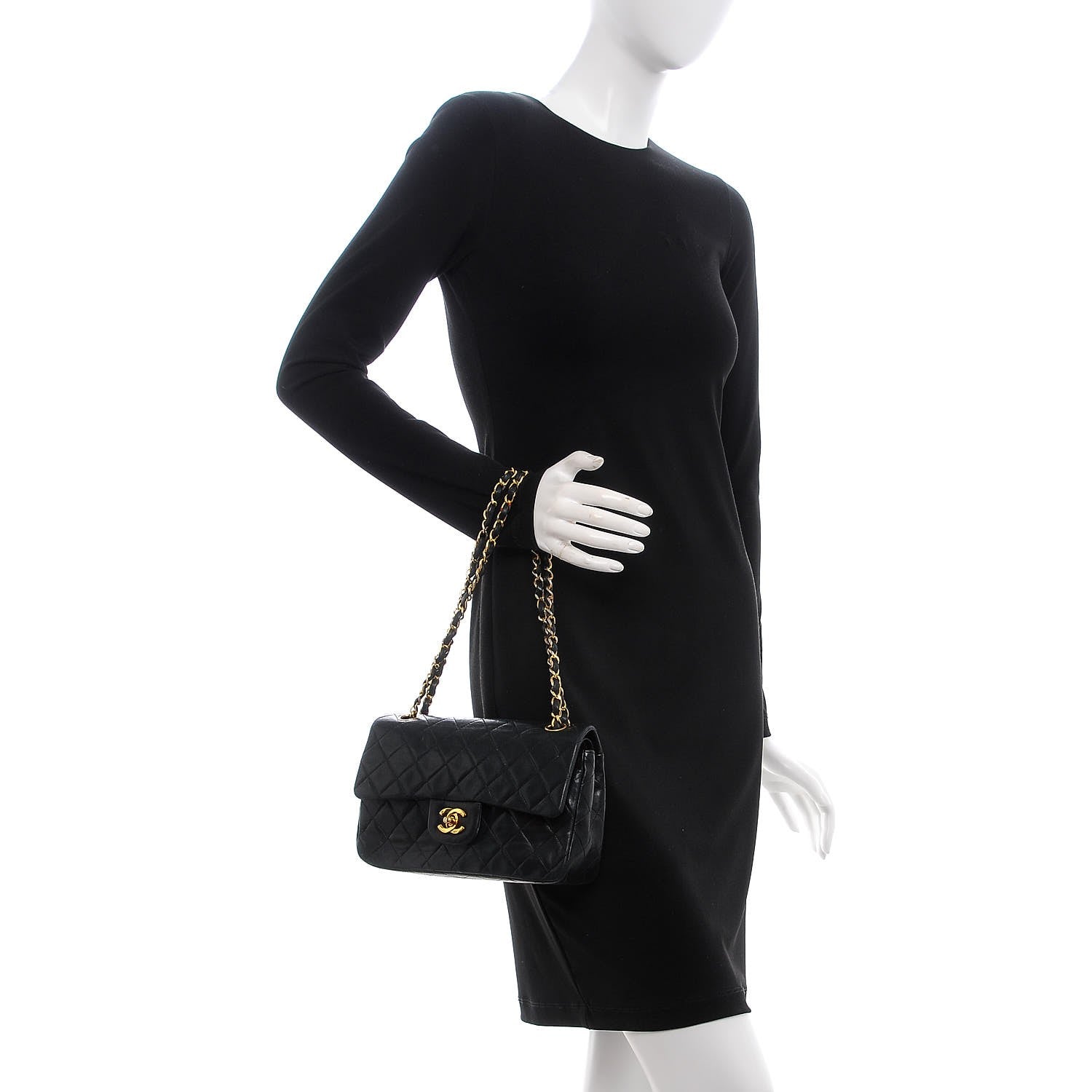 Chanel Lambskin Quilted Small Double Flap Black 3 of 12