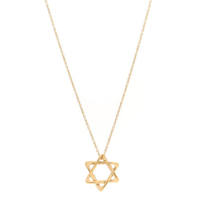 Tiffany 18K Yellow Gold Elsa Peretti Star of David Pendant Necklace 1 of 4