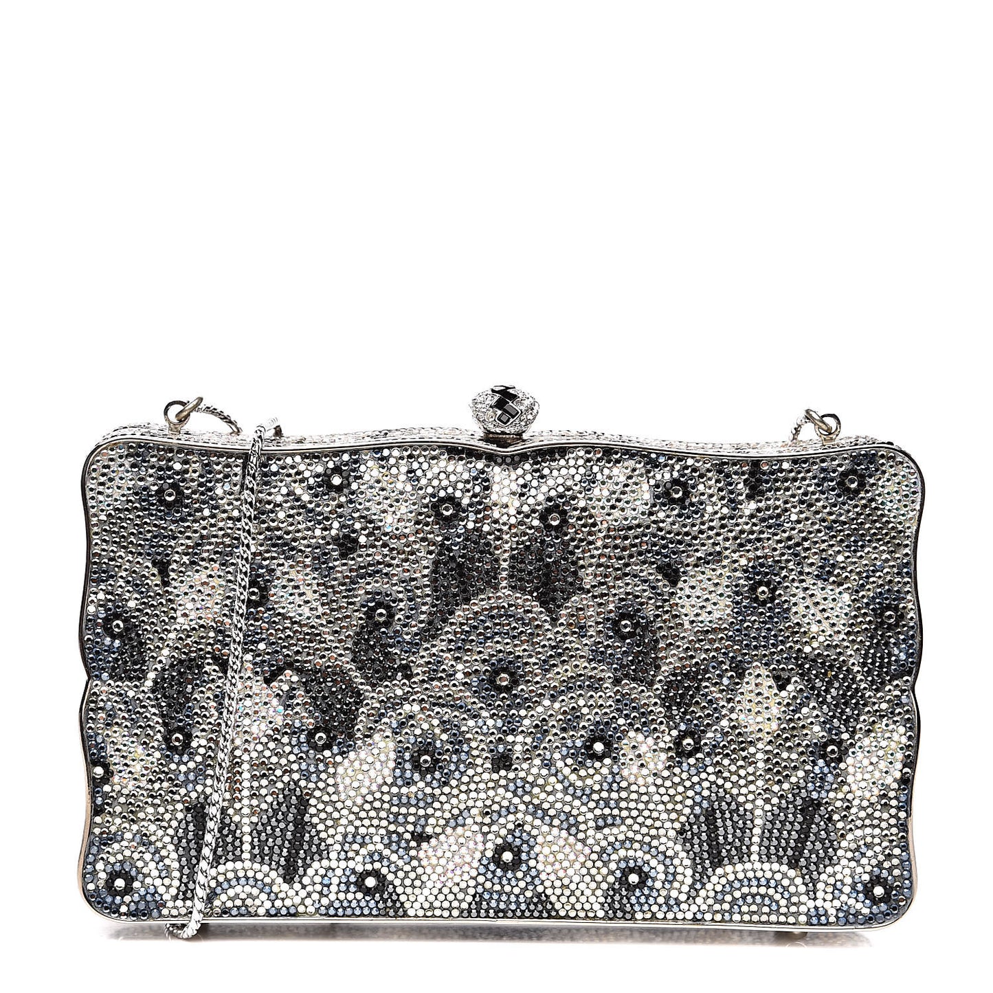 Swarovski Crystal Minaudière Deco Clutch Black