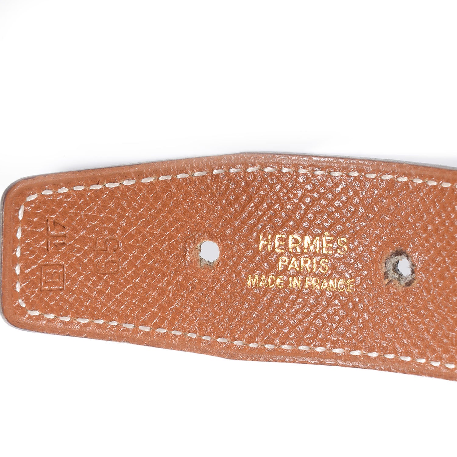 Hermes Box Courchevel Reversible Polished Constance 32mm H Belt Noir Gold 65 5 of 5