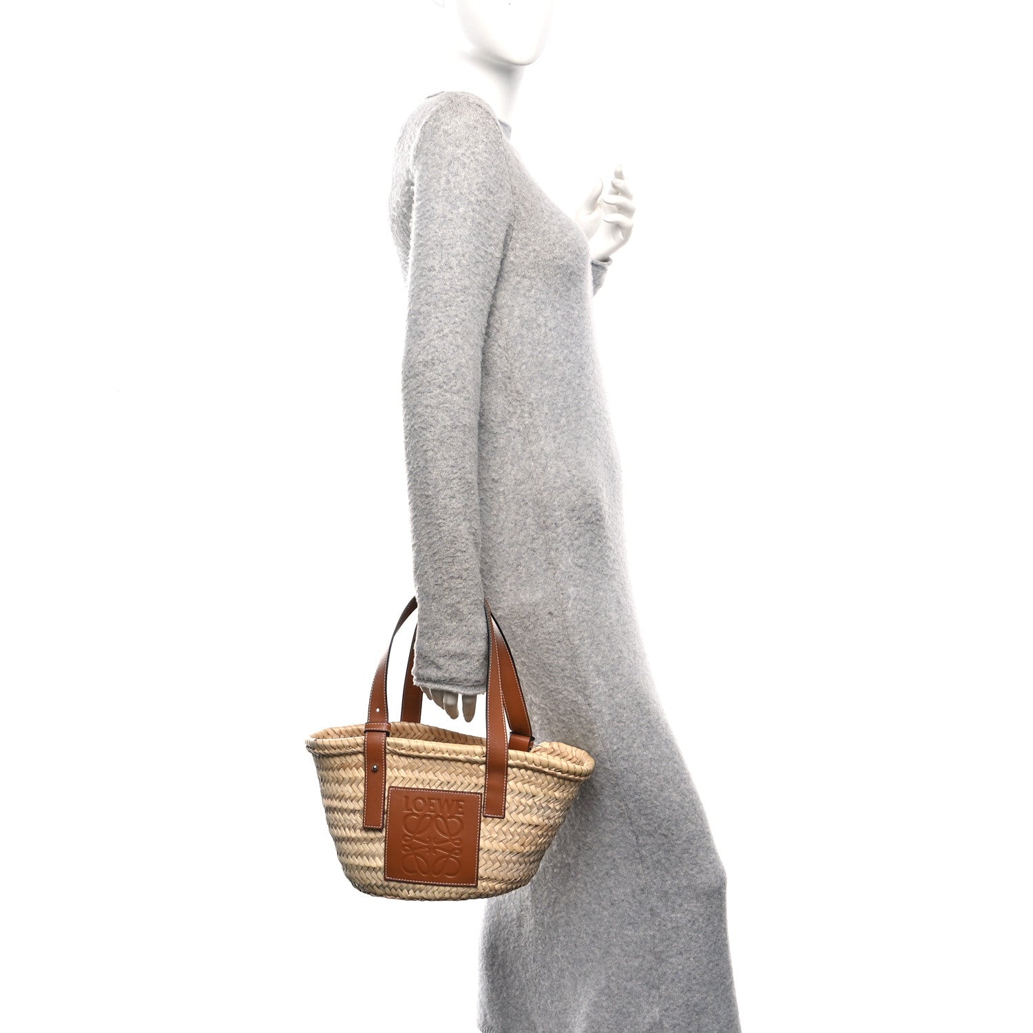 Loewe Raffia Small Basket Tote Bag Natural Tan 2 of 9