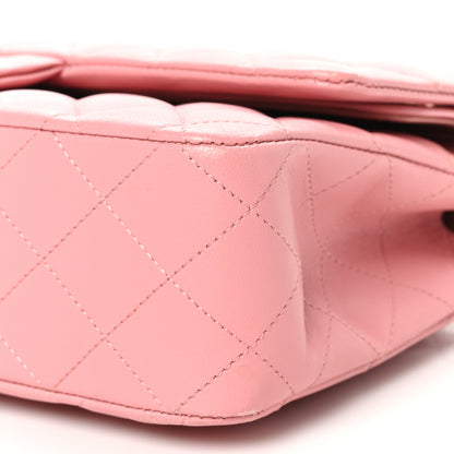 Chanel Lambskin Quilted Medium Double Flap Rose Pink 10 of 11