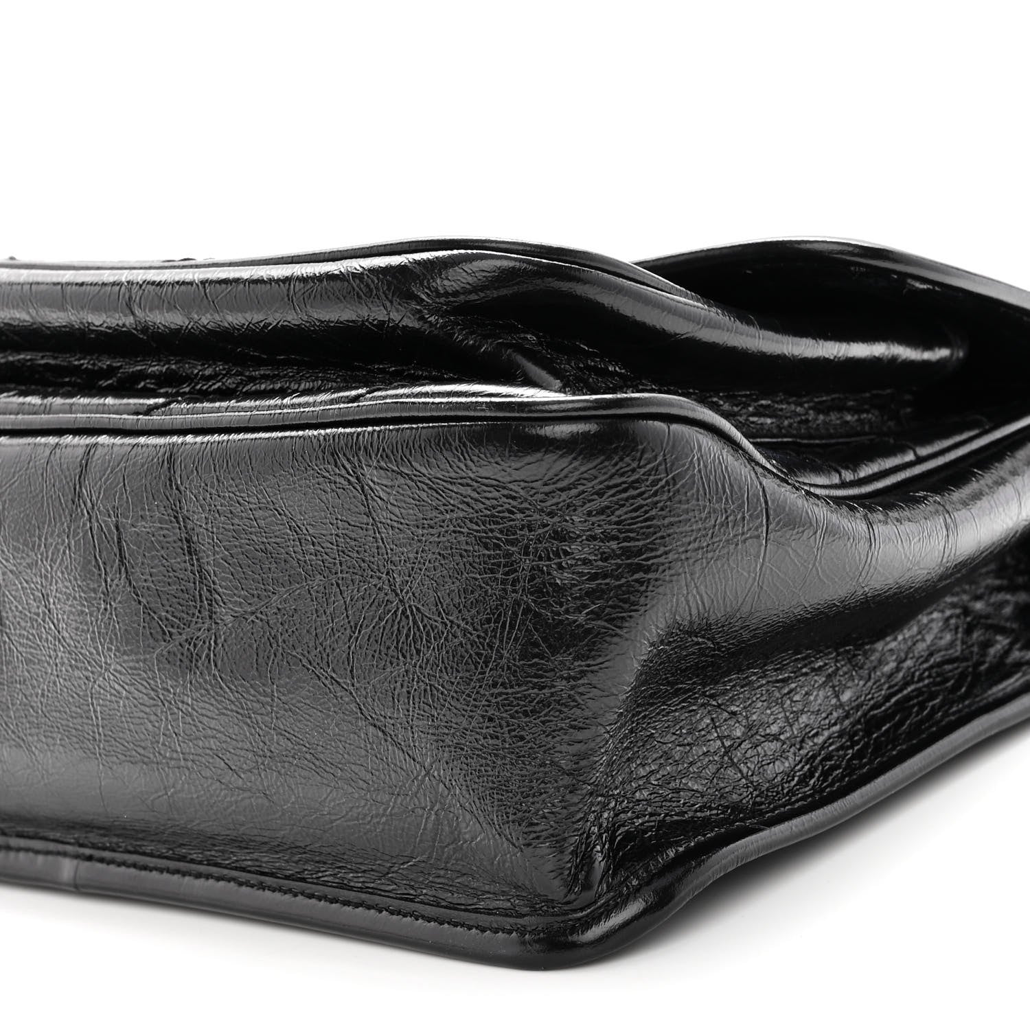 Saint Laurent Crinkled Calfskin Matelasse Monogram Medium Niki Chain Satchel Black 10 of 10