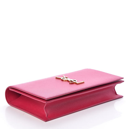 Saint Laurent Grain De Poudre Classic Monogram Kate Clutch Lipstick Fuchsia 4 of 9