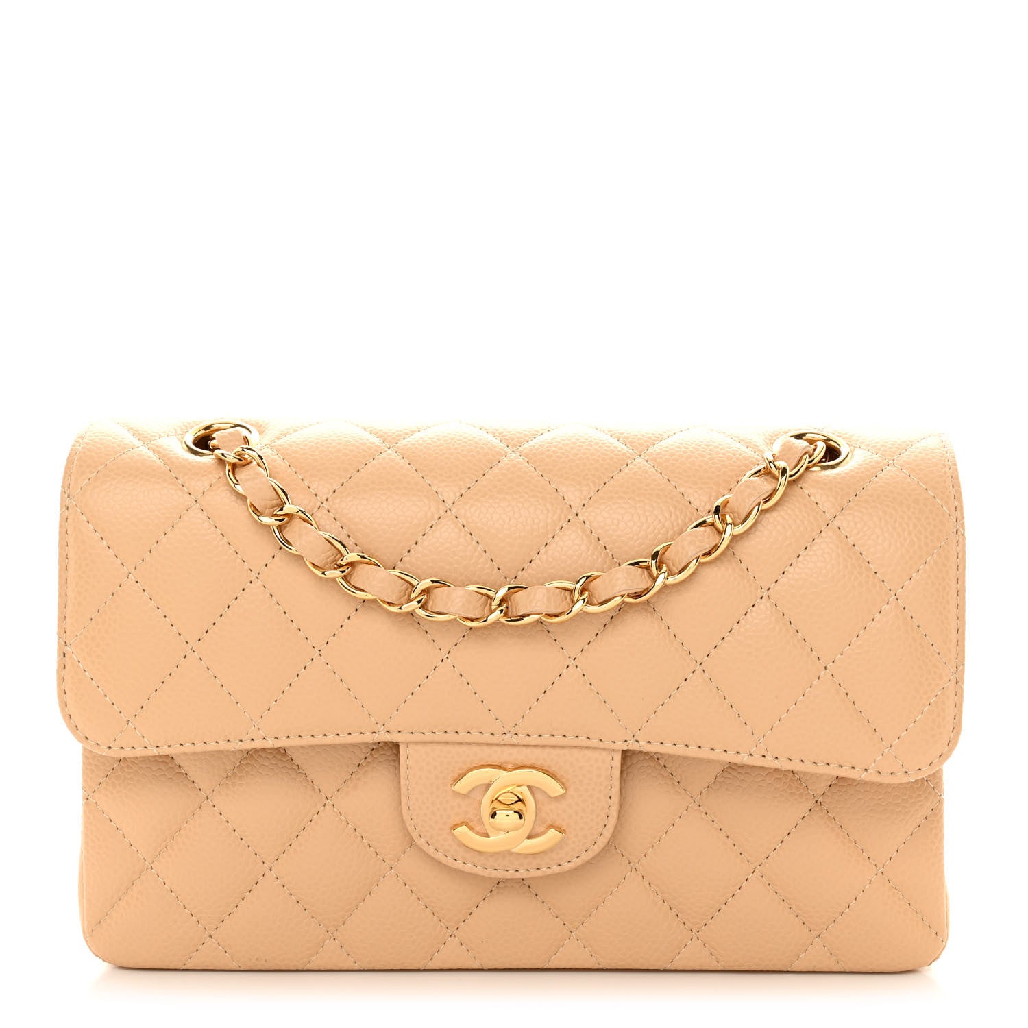 Chanel Caviar Quilted Small Double Flap Beige 1 of 11