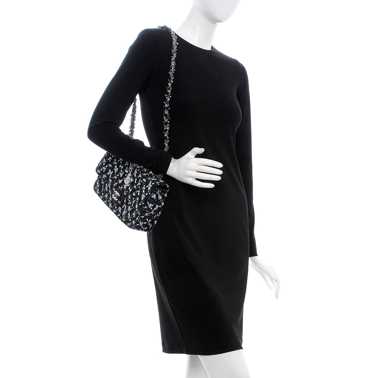 Denim Woven Medium Flap Light Blue