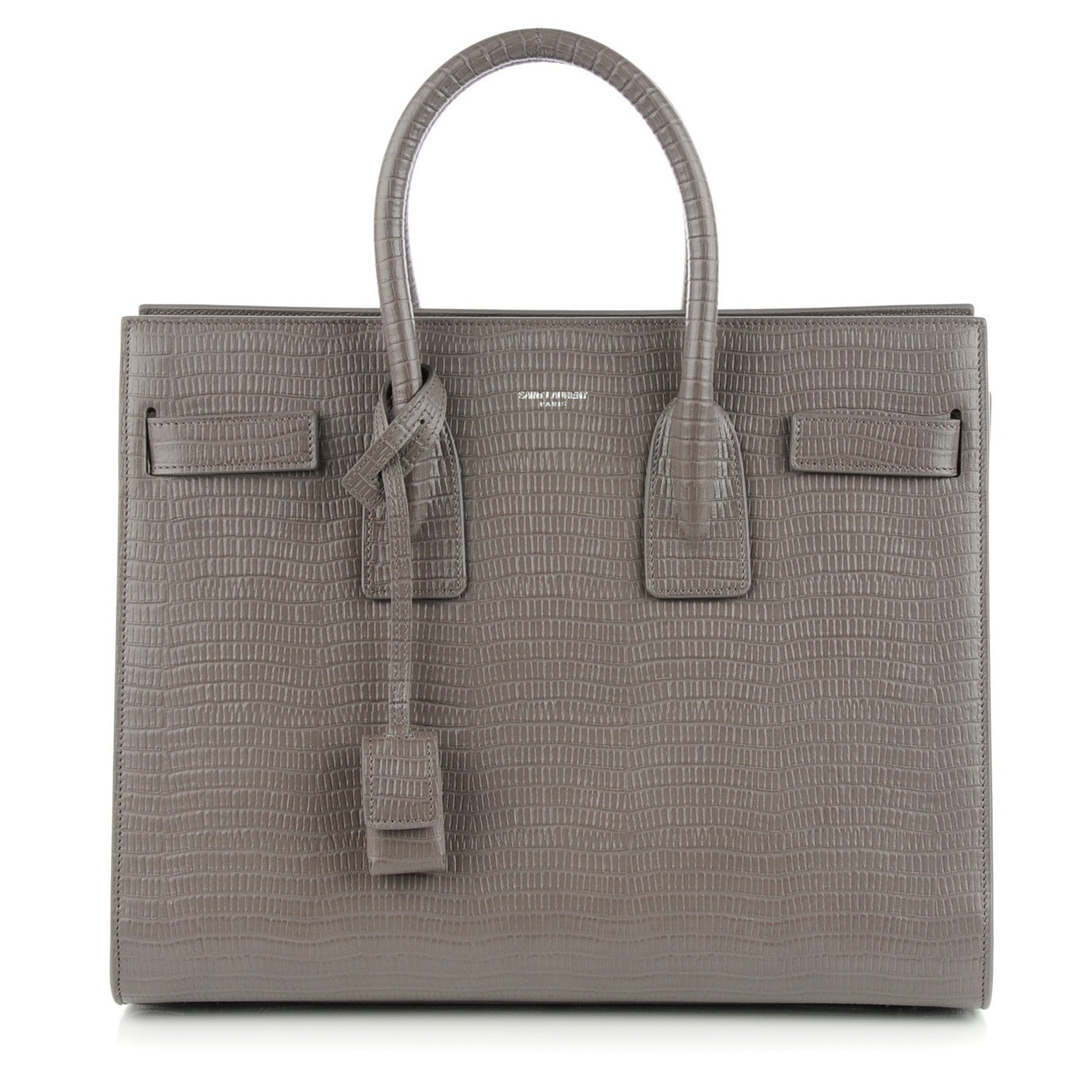 Saint Laurent Snake Embossed Small Sac De Jour Fog 1 of 7