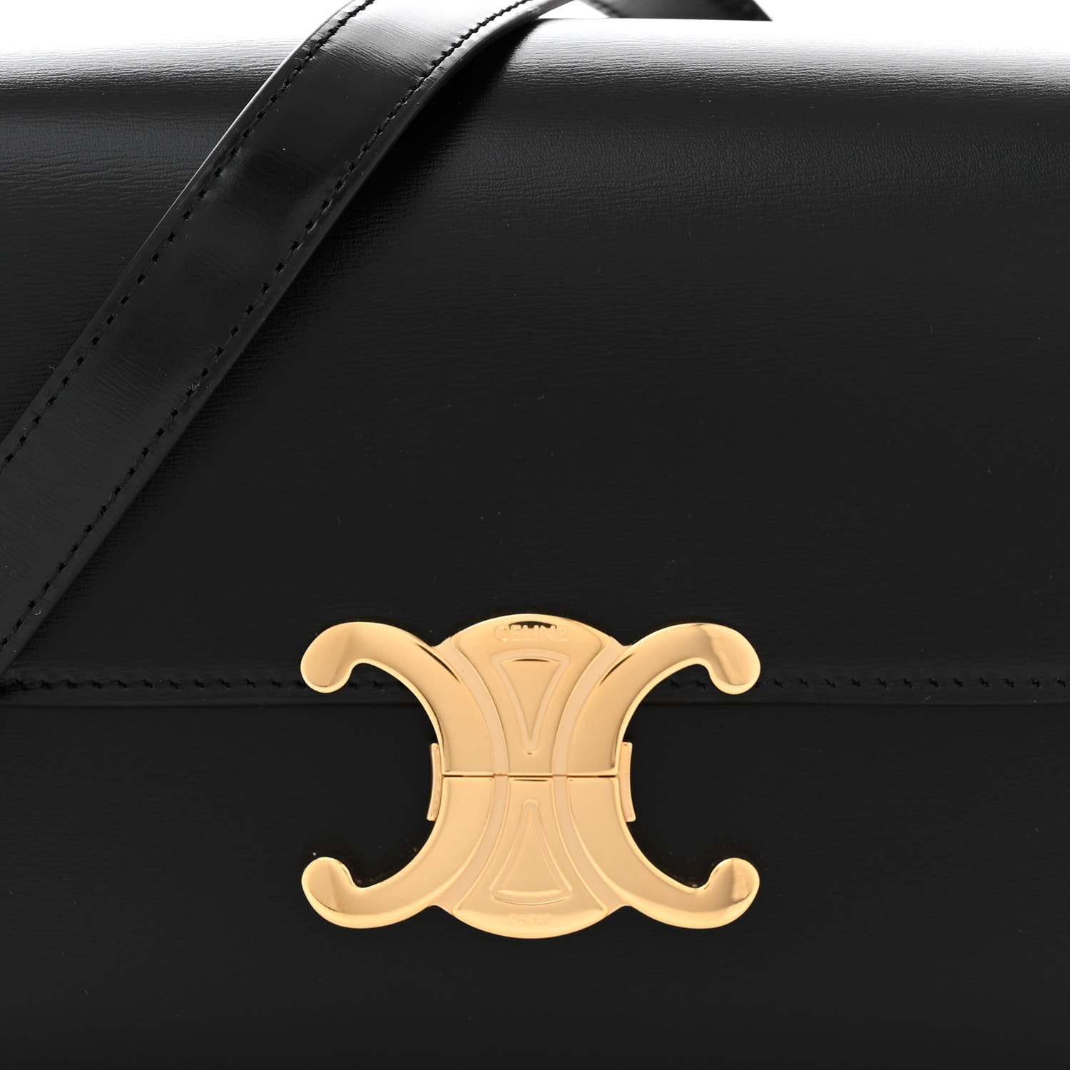 Celine Shiny Calfskin Teen Triomphe Black 8 of 10