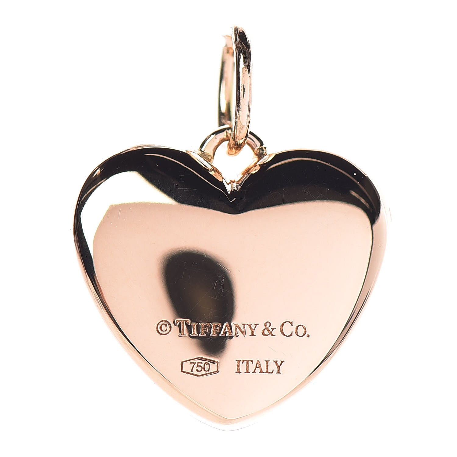 Tiffany 18K Rose Gold Diamond Heart Locket Pendant 3 of 3