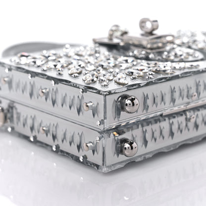 Dolce & Gabbana Crystal Embellished Plexiglass Dolce Box Clutch Silver 7 of 10