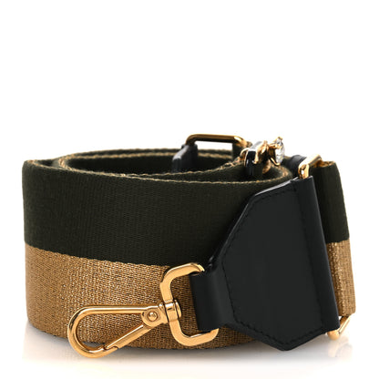 Fendi Ribbon Lurex Vitello Century Bi-Color Lines Adjustable Strap You Equatore Gold Lurex Black 1 of 5