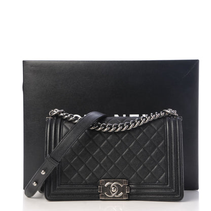 Chanel Caviar Quilted Medium Boy Flap Black 10 of 10