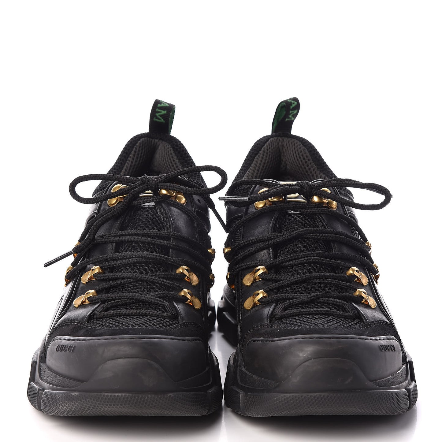 X SEGA Mesh Suede Calfskin Womens Flashtrek Sneakers 41 Black Silver
