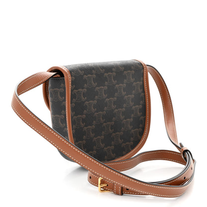 Celine Canvas Calfskin Triomphe Mini Besace Tan 3 of 10